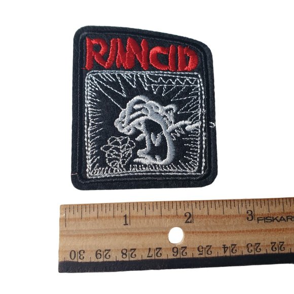 Rancid Iron or Sew On Patch Embroidered Rock Band Jean Jacket Vest Bike - Picture 2 of 3